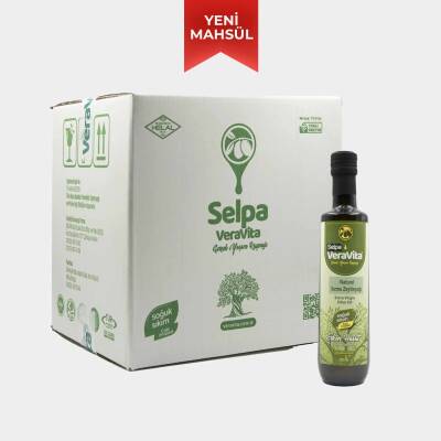 Selpa Veravita Naturel Sızma Zeytinyağı - Soğuk Sıkım - Erken Hasat - Yeni Sezon - 0,5 Asit (500ml)X25 ADET 1 KOLİ - 1